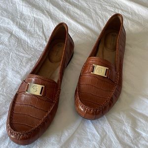 Giani Bernini Dailyn Women Shoes Memory Foam Loafers Cognac Croc